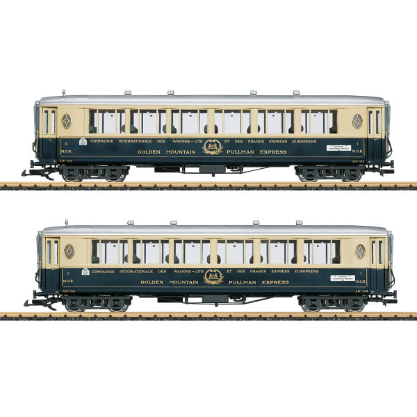 Spur LGB:  MOB  "Golden Mountain Pullman Express" Personenwagen-Set 1 - Vorbestellpreis 