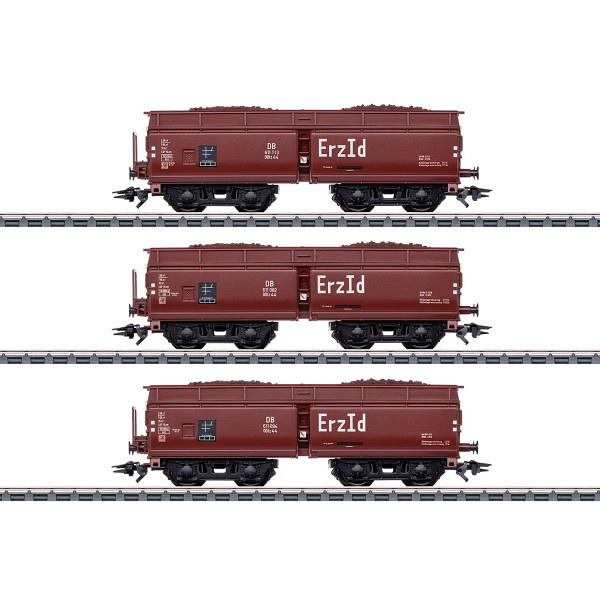 Selbstentladewagen-Set Erz Id - Mit echtem Eisenerz beladen 