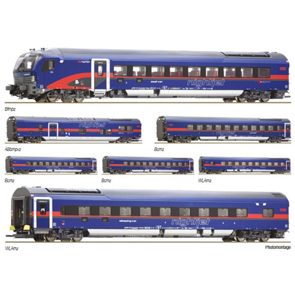 7-tlg. Set: Nightjet, ÖBB -  geeignet für das 3-L-ACS-System Märklin 