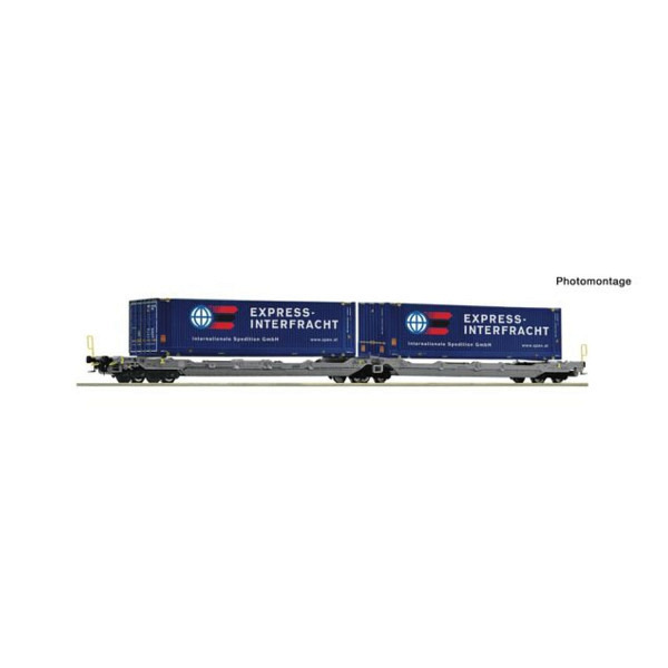 Doppeltaschen-Gelenkwagen T3000e, Ermewa - Wir wechseln die Achsen auf Wunsch kostenlos auf AC-Märklin-System 