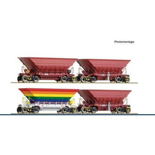4-tlg. Set 1: Erzwagen, LKAB - Wir wechseln die Achsen auf Wunsch kostenlos auf AC-Märklin-System 