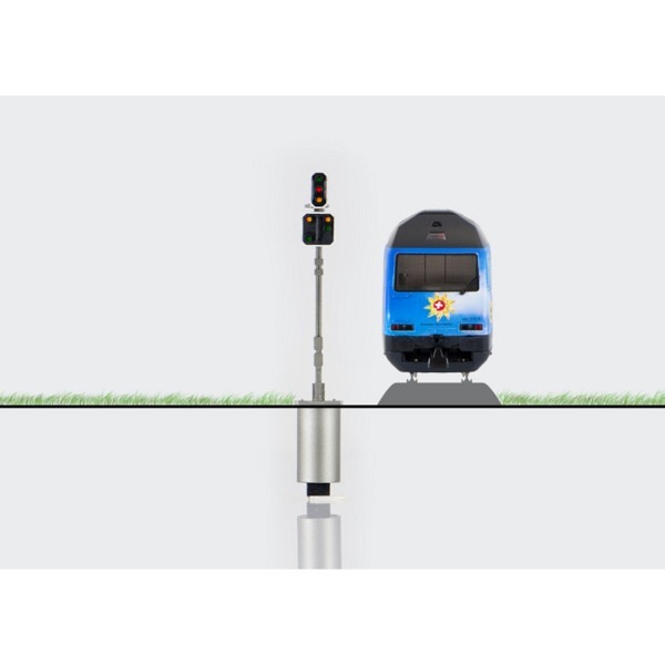 SBB Hauptsignal 3L mit Vorsignal mit integriertem Q-Decoder. 