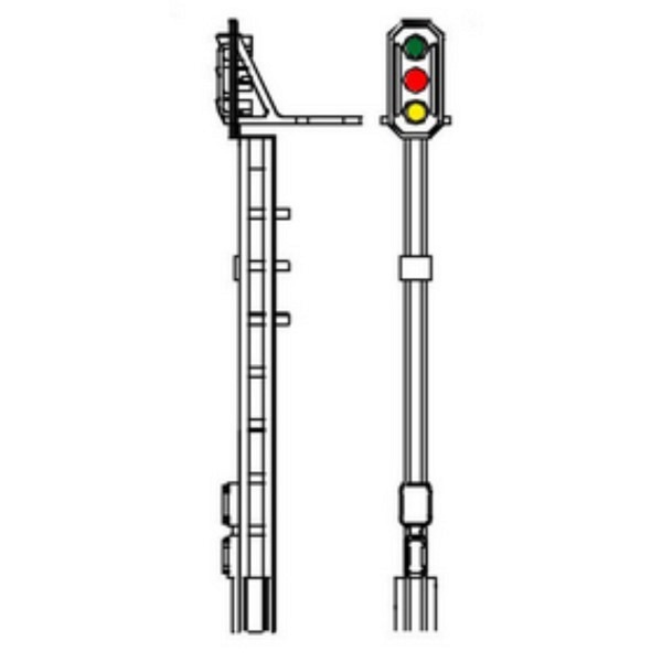 Spur 1:  SBB Hauptsignal 3-flammig ( ohne Decoder )  
