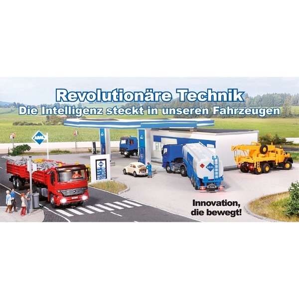 CarMotion Basis Startset, MB ACTROS Muldenkipper mit Rundumleuchten, rot  