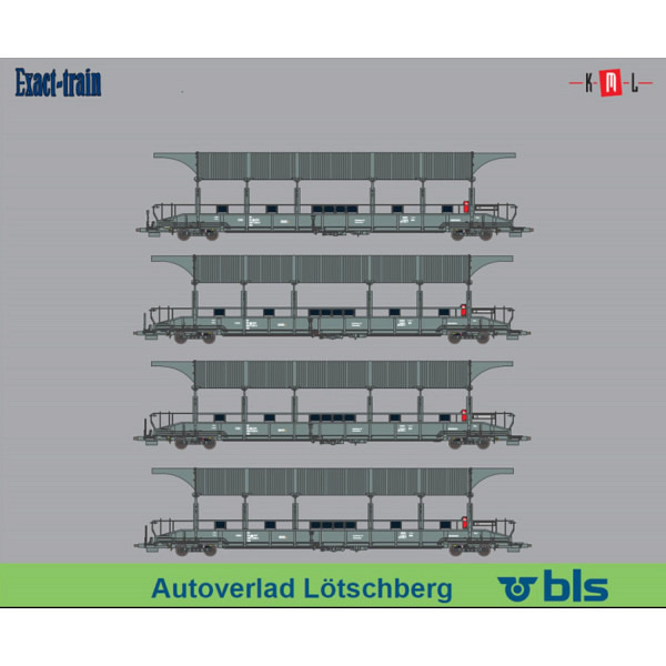 Limitierte Sonderserie:  BLS  4er Set 2. Verladewagen Sdt - Geeignet für das 3-L-System ACC von Märklin  