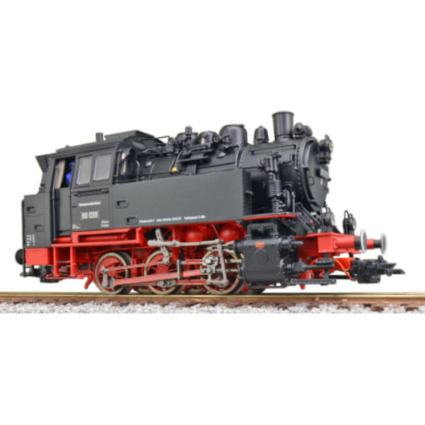 Dampflok BR 80 039 Museum, Schwarz, Vorbildzustand um 2010, LokSound 5, - Doppelraucherzeuger, Rangierkupplungen        