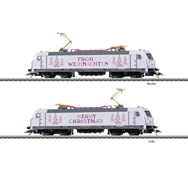 Weihnachtslokomotive Baureihe 185.2  - Pantographen und Kupplungsbügel hochwertig mit 24-karätigem..