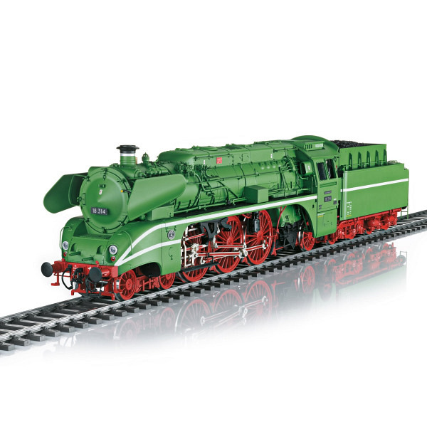 Spur 1:  „Laubfrosch“ Schnellzug-Dampflokomotive mit Schlepptender BR 18 314 