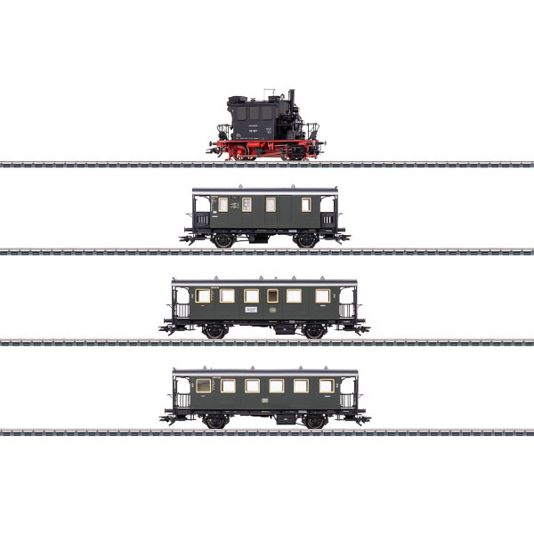 Zugpackung „Spalter Bockl“ mit Dampflok "Glaskasten" und 3 Lokalbahnwagen 