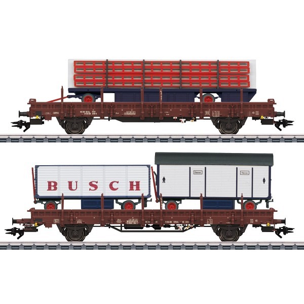 Zwei Drehrungenwagen Bauart Ks 3300 bzw. Ks 3301 der Deutschen Reichsbahn (DR/DD  
