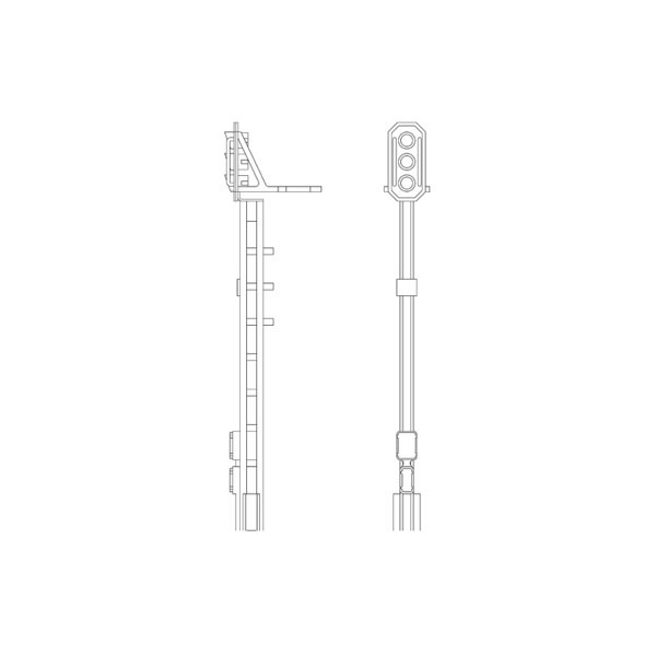 SBB Licht-Hauptsignal (grün-rot-gelb). Sockeltyp "C" - ohne Decoder  