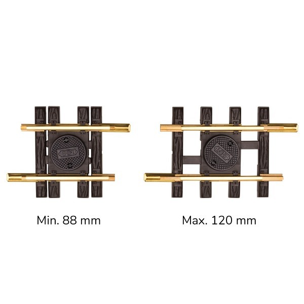 Verstellbares gerades Gleis 88-120 mm  