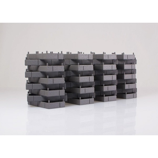 Brückeneinzelstein, 36 Einzelteile    - ergeben wie Bild 1 zeigt z.B. vier 9-teilige Pfeiler    