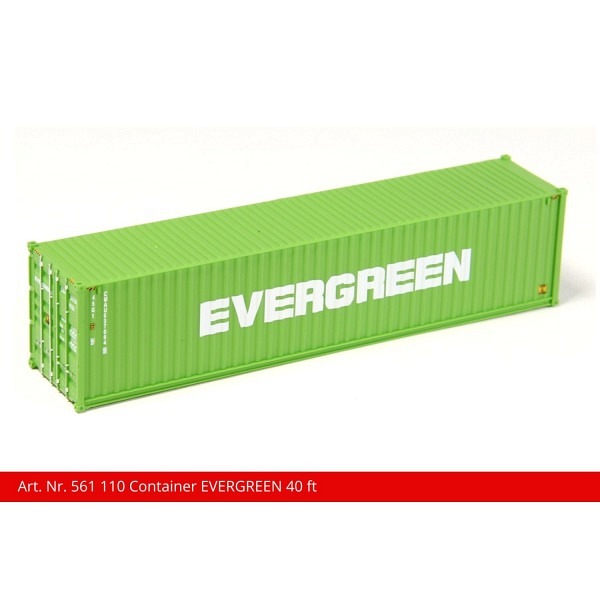 Spur 1:  40 ft Container "EVERGREEN" zu Containertragwagen Sgns 