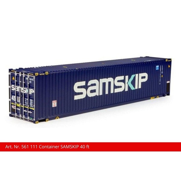 Spur 1:  40 ft Container "SAMSKIP" zu Containertragwagen Sgns 