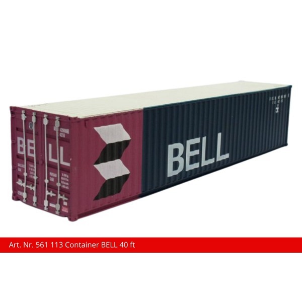 Spur 1:  40 ft Container "BELL" zu Containertragwagen Sgns 