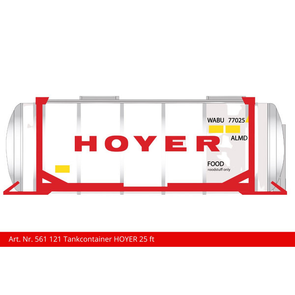 Spur 1:  25 ft Tankcontainer "HOYER" zu Containertragwagen Sgns 